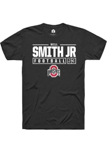 Will Smith Jr. Black Ohio State Buckeyes NIL Stacked Box Short Sleeve T Shirt