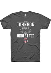 Xavier Johnson  Ohio State Buckeyes Dark Grey Rally NIL Sport Icon Short Sleeve T Shirt