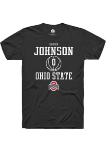Xavier Johnson  Ohio State Buckeyes Black Rally NIL Sport Icon Short Sleeve T Shirt