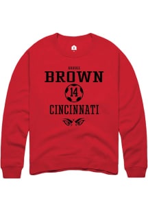 Brooke Brown  Rally Cincinnati Bearcats Mens Red NIL Sport Icon Long Sleeve Crew Sweatshirt