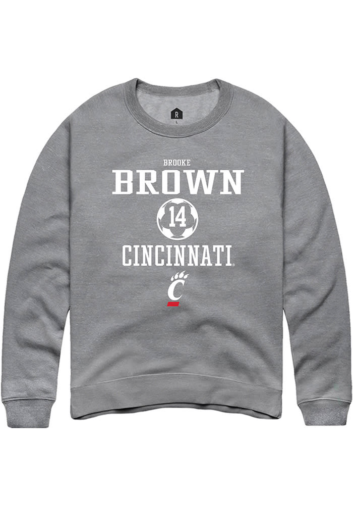 Brooke Brown Rally Cincinnati Bearcats Mens Grey NIL Sport Icon Long Sleeve Crew Sweatshirt