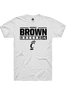 Brooke Brown  Cincinnati Bearcats White Rally NIL Stacked Box Short Sleeve T Shirt