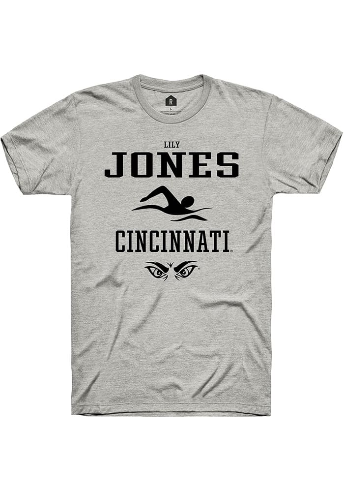 Lily Jones  Cincinnati Bearcats Ash Rally NIL Sport Icon Short Sleeve T Shirt