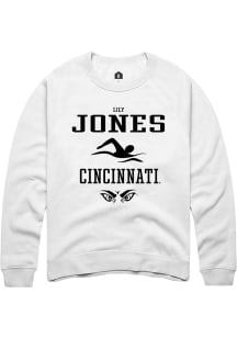 Lily Jones  Rally Cincinnati Bearcats Mens White NIL Sport Icon Long Sleeve Crew Sweatshirt