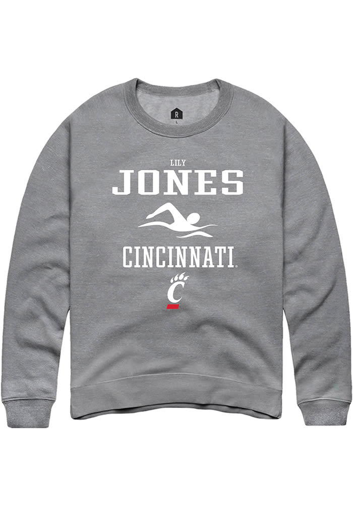 Lily Jones Rally Cincinnati Bearcats Mens Graphite NIL Sport Icon Long Sleeve Crew Sweatshirt