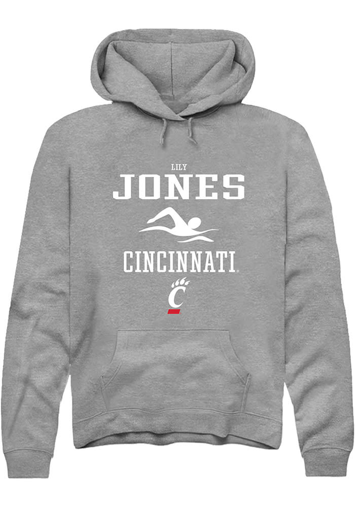 Lily Jones Rally Cincinnati Bearcats Mens Grey NIL Sport Icon Long Sleeve Hoodie