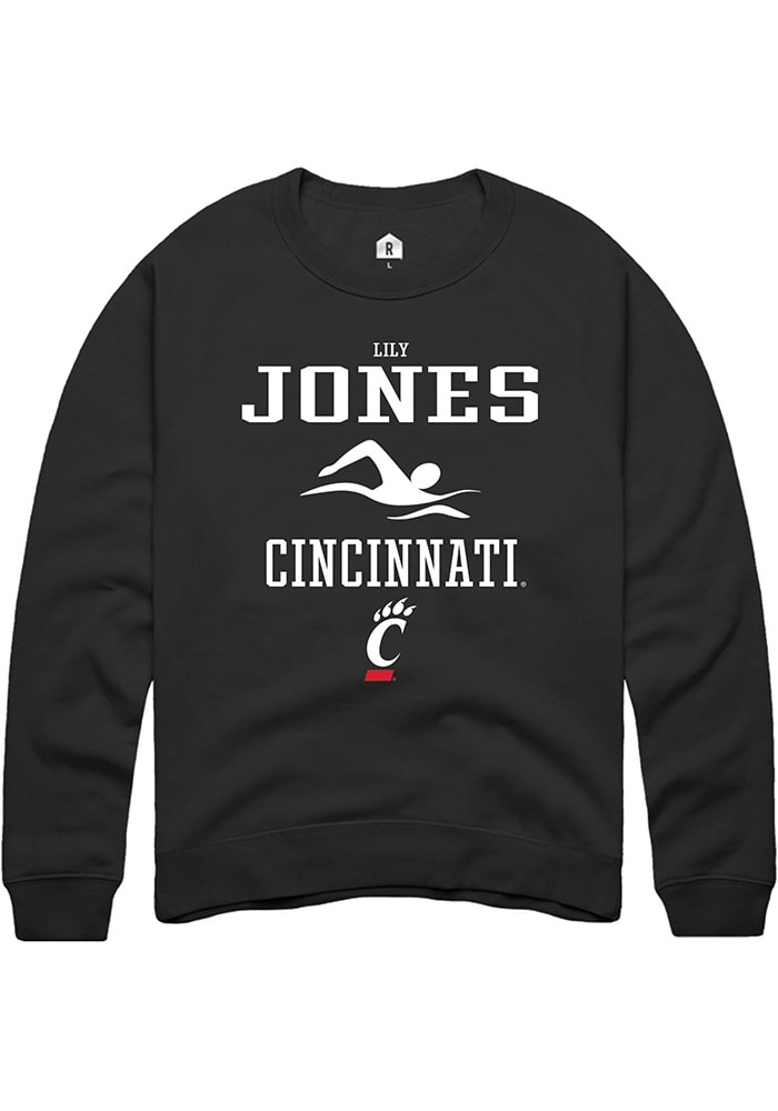 Lily Jones Rally Cincinnati Bearcats Mens Black NIL Sport Icon Long Sleeve Crew Sweatshirt