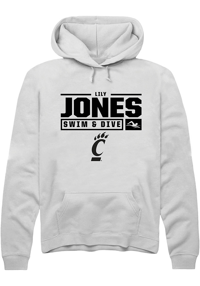 Lily Jones Rally Cincinnati Bearcats Mens NIL Stacked Box Long Sleeve Hoodie