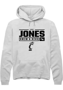 Lily Jones  Rally Cincinnati Bearcats Mens White NIL Stacked Box Long Sleeve Hoodie