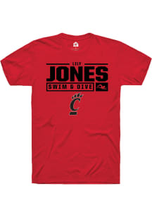 Lily Jones  Cincinnati Bearcats Red Rally NIL Stacked Box Short Sleeve T Shirt