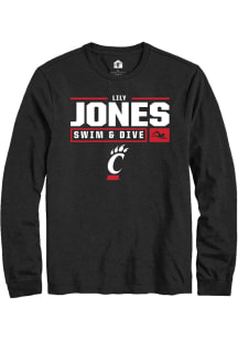 Lily Jones  Cincinnati Bearcats Black Rally NIL Stacked Box Long Sleeve T Shirt