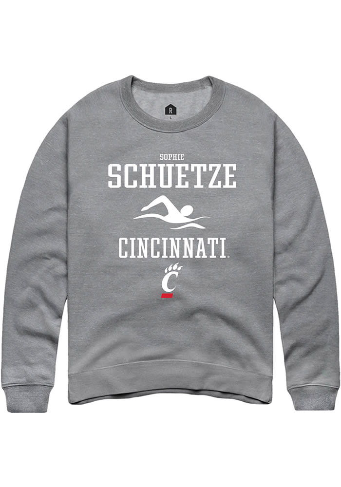 Sophie Schuetze Rally Cincinnati Bearcats Mens Grey NIL Sport Icon Long Sleeve Crew Sweatshirt