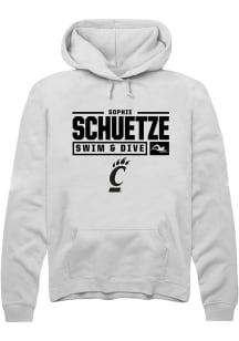 Sophie Schuetze Rally Mens White Cincinnati Bearcats NIL Stacked Box Hooded Sweatshirt