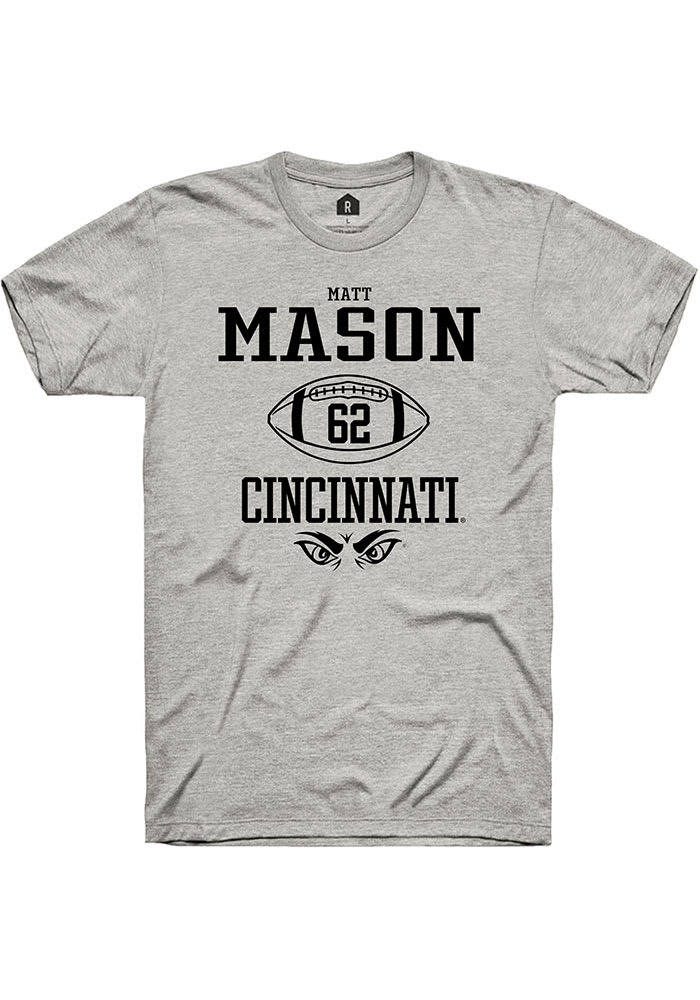 Matt Mason Cincinnati Bearcats Ash Rally NIL Sport Icon Short Sleeve T Shirt