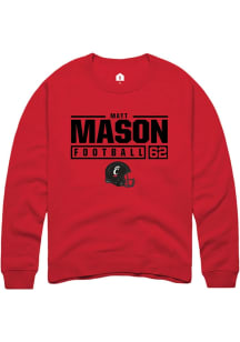 Matt Mason Rally Mens Red Cincinnati Bearcats NIL Stacked Box Crew Sweatshirt