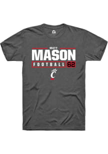 Matt Mason  Cincinnati Bearcats Dark Grey Rally NIL Stacked Box Short Sleeve T Shirt