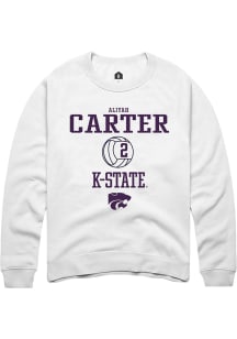 Aliyah Carter Rally Mens White K-State Wildcats NIL Sport Icon Crew Sweatshirt