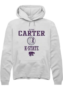 Aliyah Carter Rally Mens White K-State Wildcats NIL Sport Icon Hooded Sweatshirt