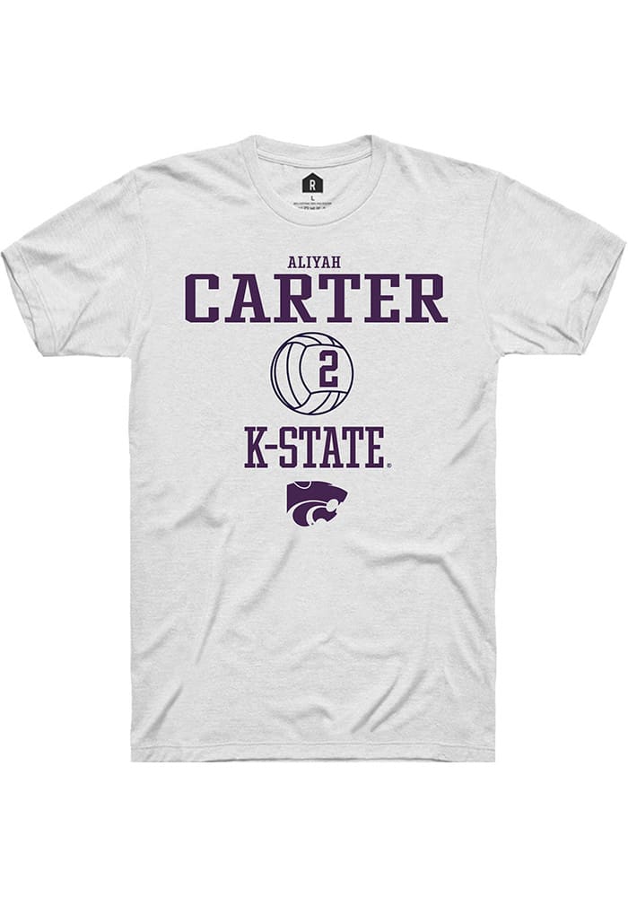 Aliyah Carter K-State Wildcats White Rally NIL Sport Icon Short Sleeve T Shirt