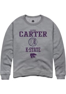 Aliyah Carter Rally Mens Graphite K-State Wildcats NIL Sport Icon Crew Sweatshirt