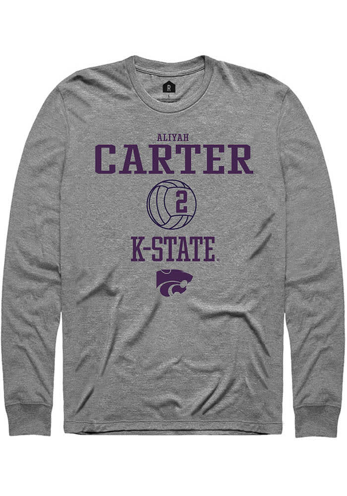 Aliyah Carter K-State Wildcats Grey Rally NIL Sport Icon Long Sleeve T Shirt