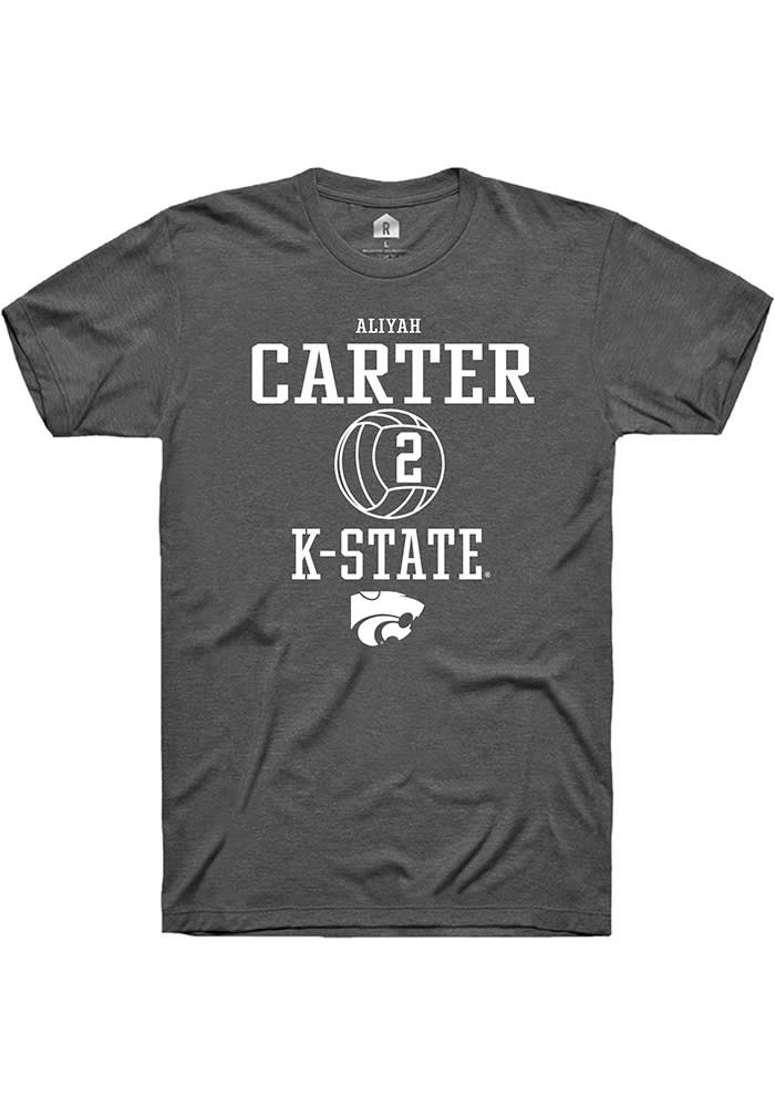 Aliyah Carter K-State Wildcats Grey Rally NIL Sport Icon Short Sleeve T Shirt