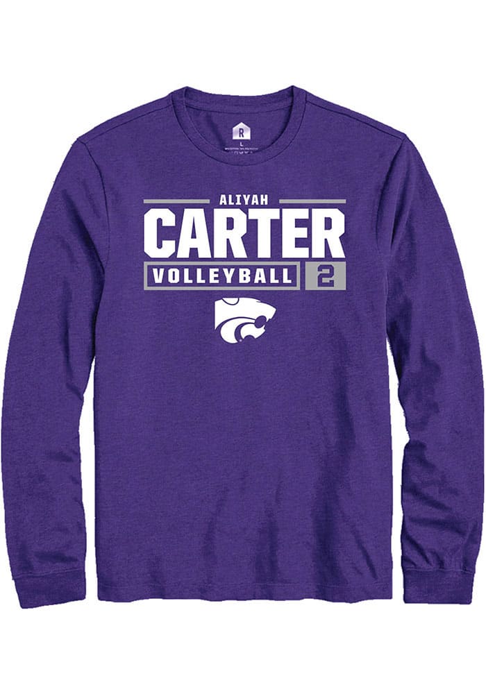 Aliyah Carter K-State Wildcats Red Rally NIL Stacked Box Long Sleeve T Shirt
