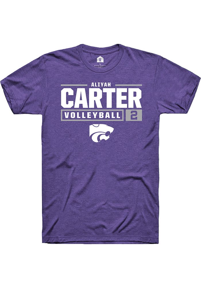 Aliyah Carter K-State Wildcats Red Rally NIL Stacked Box Short Sleeve T Shirt