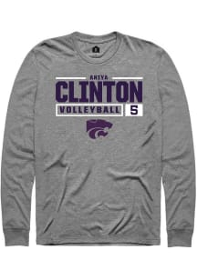 Aniya Clinton Rally Mens Graphite K-State Wildcats NIL Stacked Box Tee