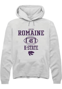 Austin Romaine Rally Mens White K-State Wildcats NIL Sport Icon Hooded Sweatshirt