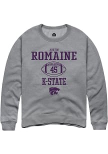 Austin Romaine Rally Mens Graphite K-State Wildcats NIL Sport Icon Crew Sweatshirt