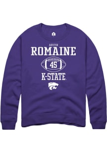 Austin Romaine Rally Mens Purple K-State Wildcats NIL Sport Icon Crew Sweatshirt