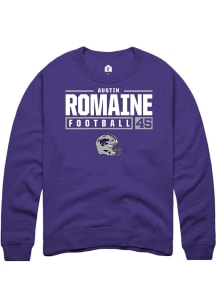 Austin Romaine Rally Mens Purple K-State Wildcats NIL Stacked Box Crew Sweatshirt