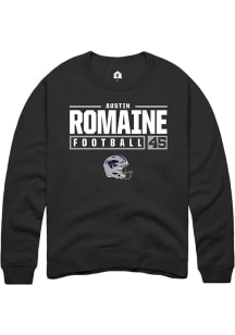 Austin Romaine Rally Mens Black K-State Wildcats NIL Stacked Box Crew Sweatshirt