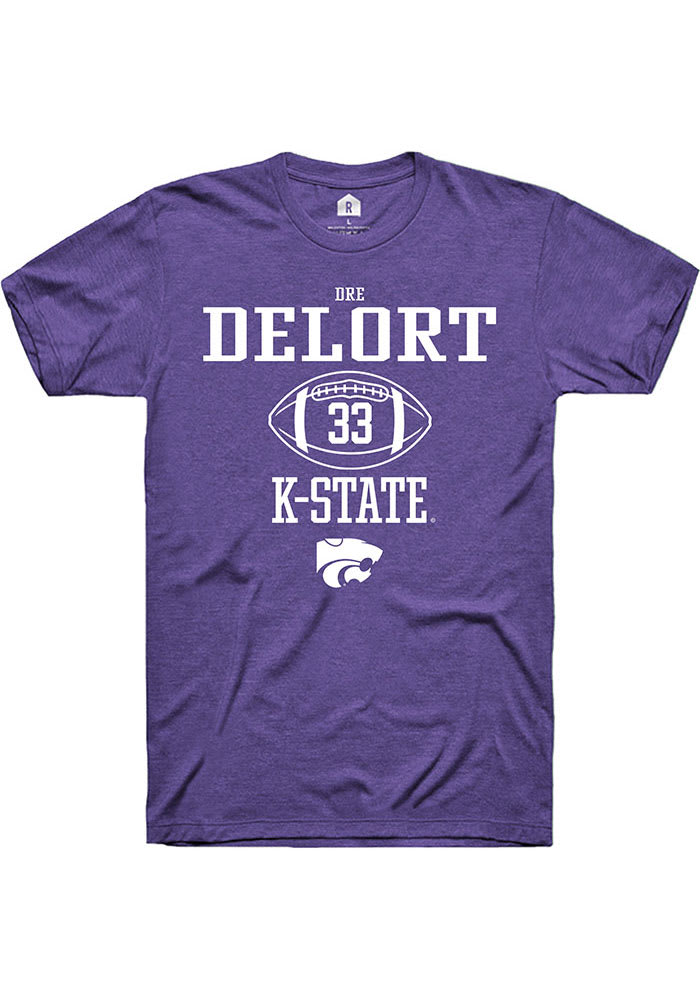 Dre Delort K-State Wildcats Purple Rally NIL Sport Icon Short Sleeve T Shirt