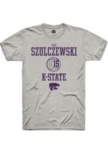 Izzi Szulczewski  K-State Wildcats Ash Rally NIL Sport Icon Short Sleeve T Shirt