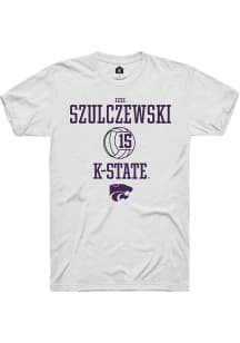 Izzi Szulczewski  K-State Wildcats White Rally NIL Sport Icon Short Sleeve T Shirt