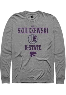 Izzi Szulczewski  K-State Wildcats Graphite Rally NIL Sport Icon Long Sleeve T Shirt