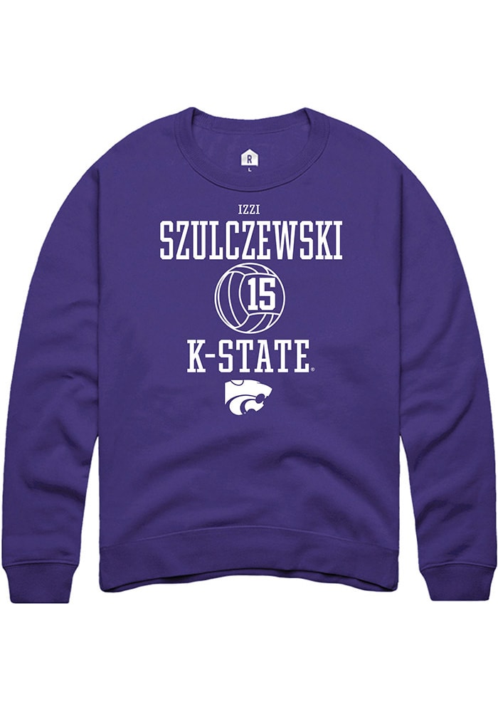 Izzi Szulczewski Rally K-State Wildcats Mens Purple NIL Sport Icon Long Sleeve Crew Sweatshirt