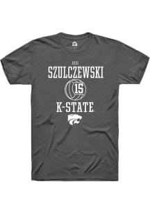 Izzi Szulczewski  K-State Wildcats Dark Grey Rally NIL Sport Icon Short Sleeve T Shirt