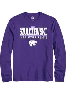 Izzi Szulczewski  K-State Wildcats Purple Rally NIL Stacked Box Long Sleeve T Shirt