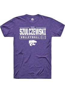 Izzi Szulczewski  K-State Wildcats Purple Rally NIL Stacked Box Short Sleeve T Shirt