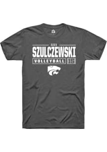 Izzi Szulczewski  K-State Wildcats Dark Grey Rally NIL Stacked Box Short Sleeve T Shirt