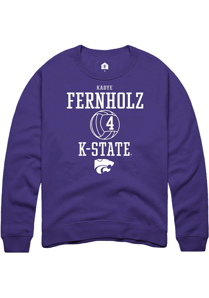 Kadye Fernholz Rally K-State Wildcats Mens Purple NIL Sport Icon Long Sleeve Crew Sweatshirt