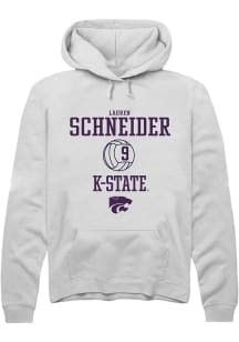 Lauren Schneider Rally Mens White K-State Wildcats NIL Sport Icon Hooded Sweatshirt