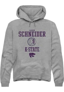 Lauren Schneider Rally Mens Graphite K-State Wildcats NIL Sport Icon Hooded Sweatshirt