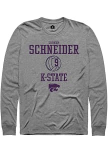 Lauren Schneider Rally Mens Graphite K-State Wildcats NIL Sport Icon Tee