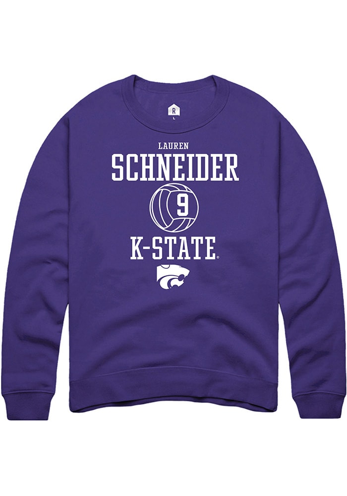 Lauren Schneider Rally K-State Wildcats Mens Purple NIL Sport Icon Long Sleeve Crew Sweatshirt