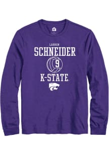 Lauren Schneider Rally Mens Purple K-State Wildcats NIL Sport Icon Tee