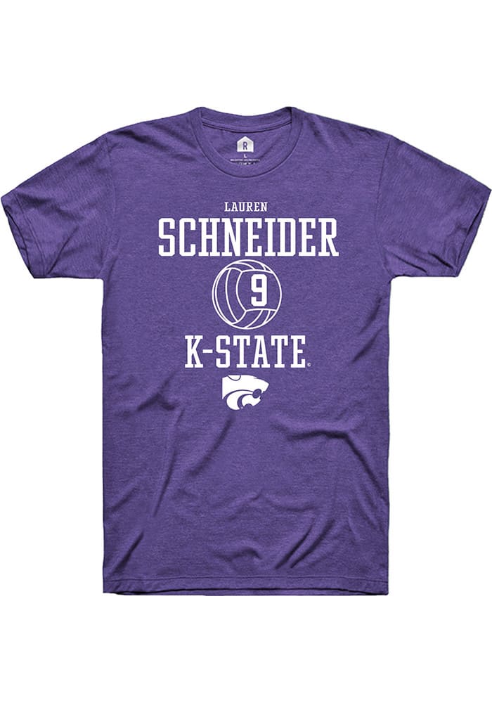 Lauren Schneider K-State Wildcats Purple Rally NIL Sport Icon Short Sleeve T Shirt